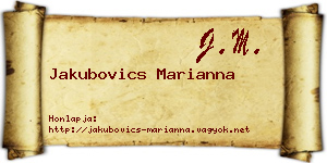 Jakubovics Marianna névjegykártya
