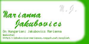 marianna jakubovics business card